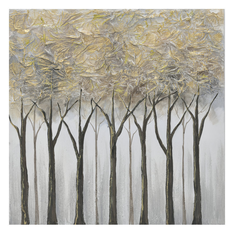 Rosalind Wheeler Trees Wrapped Canvas Painting Wayfair.co.uk